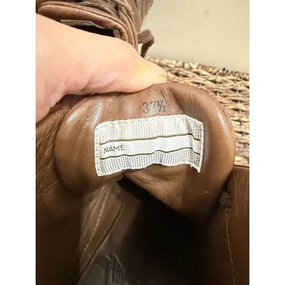 Hogan brow leather boots 37.5 handmade outwear Italian boots 5.5/ 6.5